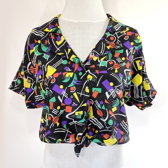 80s pattern shirt womens